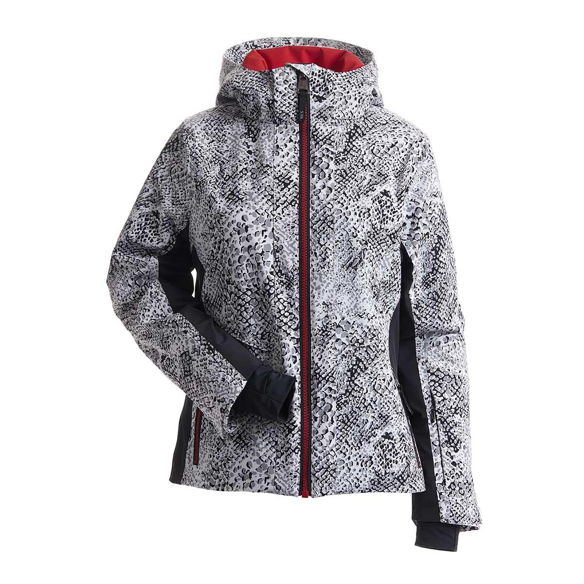 NILS Arlberg Print Jacket Women's in Snow Leopard Print and Black